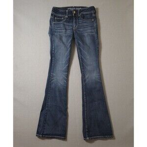 American Eagle Jeans Women's 2 High-Rise Kick Boot Blue Denim Stretch 26x32